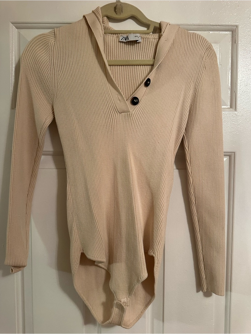 Zara Ribbed Hooded Sweater Bodysuit